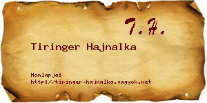 Tiringer Hajnalka névjegykártya